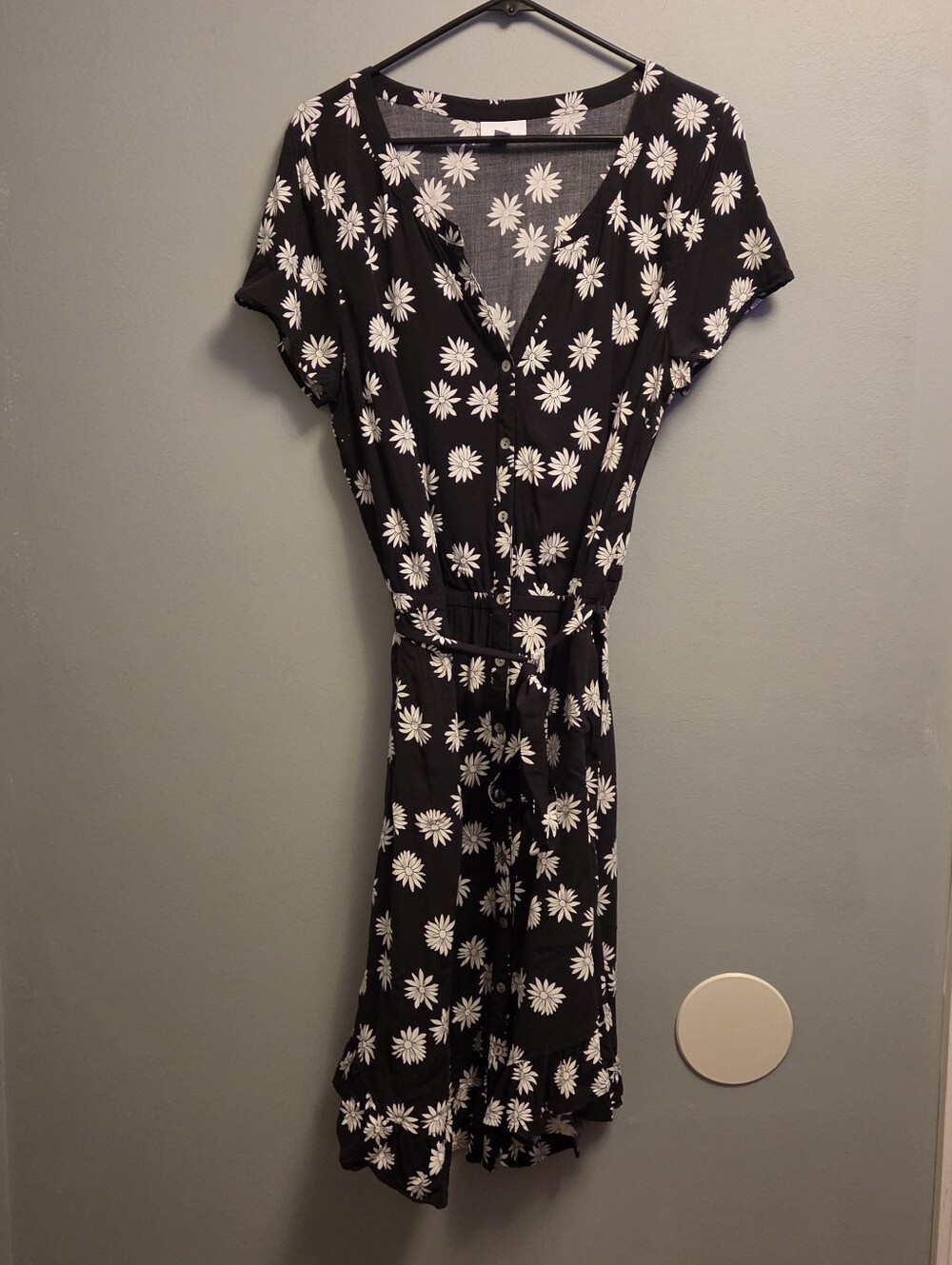 J. Jill Daisy Floral Midi Dress Large Cottagecore Coastal Grandmacore Rayon - Picture 5 of 7